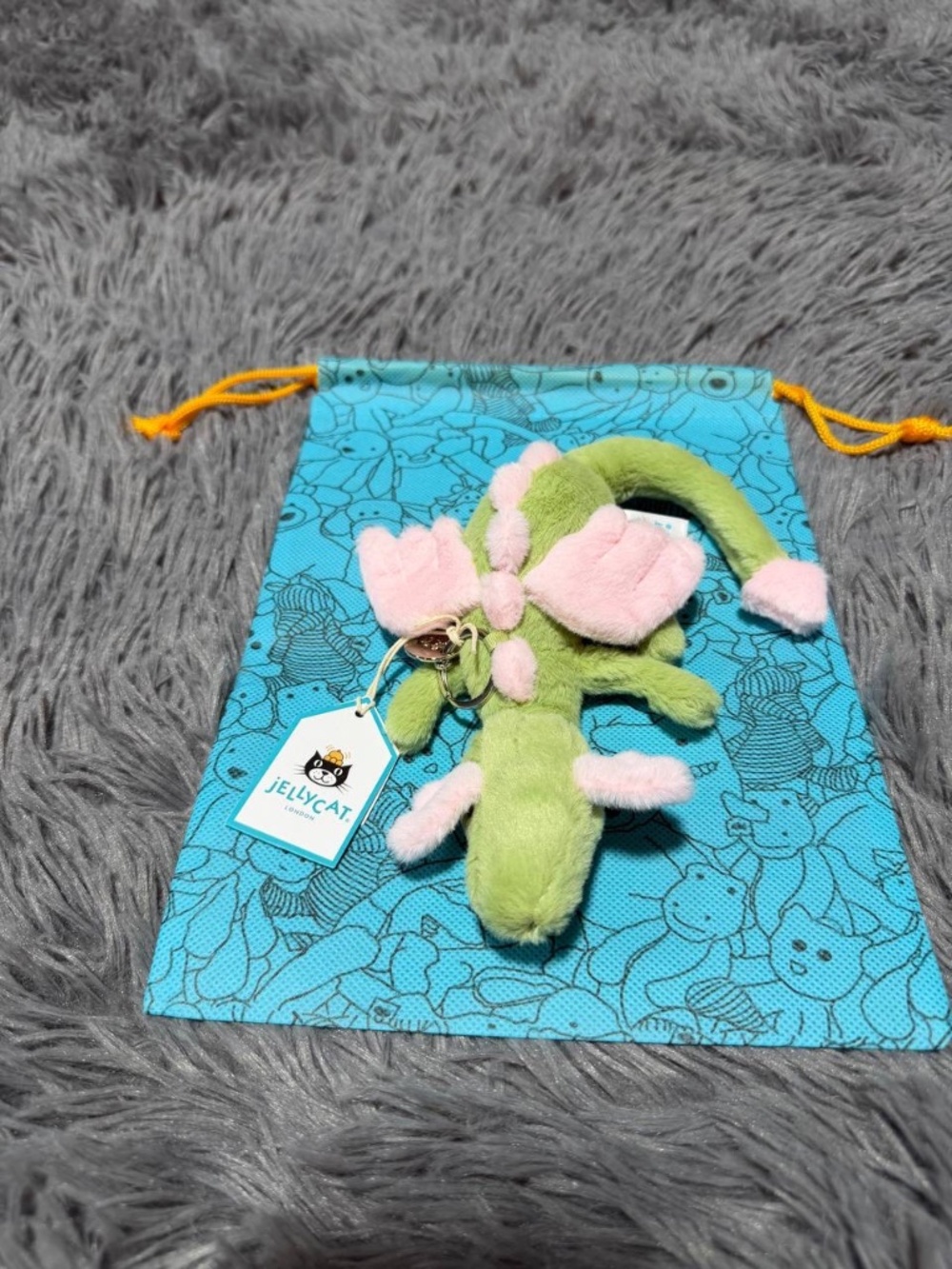 Jellycat Malachy Dragon Bag Charm keychain